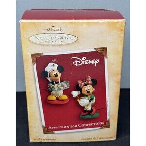 2004 Affection for Confections Mickey Minnie Hallmark Keepsake Ornament BROKEN